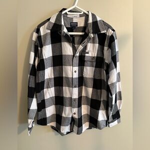 SMITH Black and White Checkered Work wear button down shirt